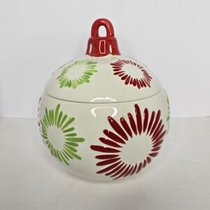 Christmas Holiday Bulb Ornament Cookie Jar by Harbor East Seasonal Kitchen Decor